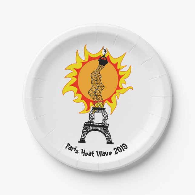 Paris Heat Wave 2019 Paper Plate (Front)