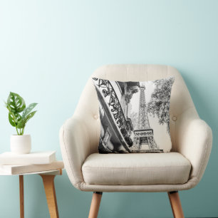 Paris Home Decor in Black and White Cushion