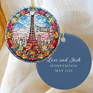 Paris Honeymoon  Ceramic Tree Decoration