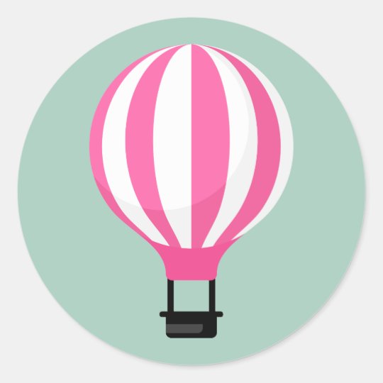 Paris Hot Air Balloon Birthday Sticker