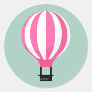 Paris Hot Air Balloon Birthday Sticker