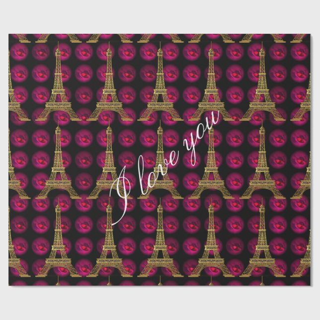 Paris Hot Villa  Elegant Customise Wrapping Paper (Flat)