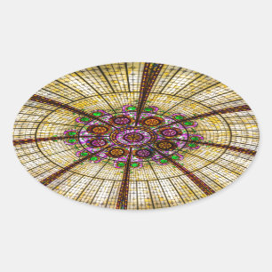 Paris Hotel Ceiling in Las Vegas Oval Sticker