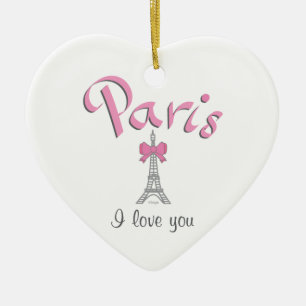 Paris I love you Ceramic Tree Decoration