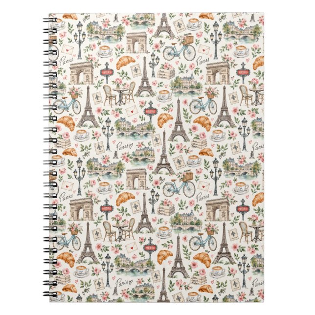 Paris Icons Chic Design Notebook (Front)