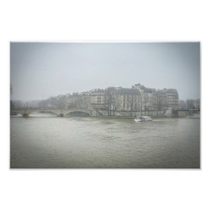 Paris Ile Saint-Louis on a Foggy Winters Morning - Photo Print