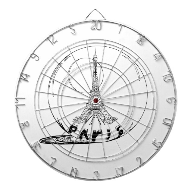 paris in a glass ball dartboard (Front)