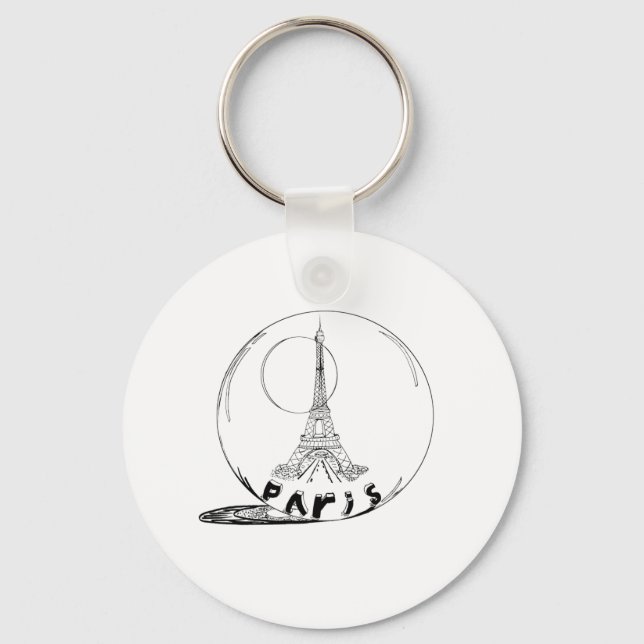 paris in a glass ball key ring (Front)