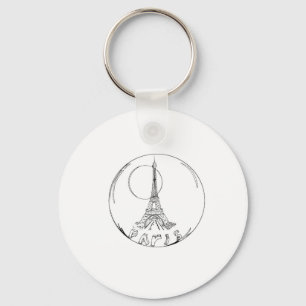 paris in a glass ball key ring