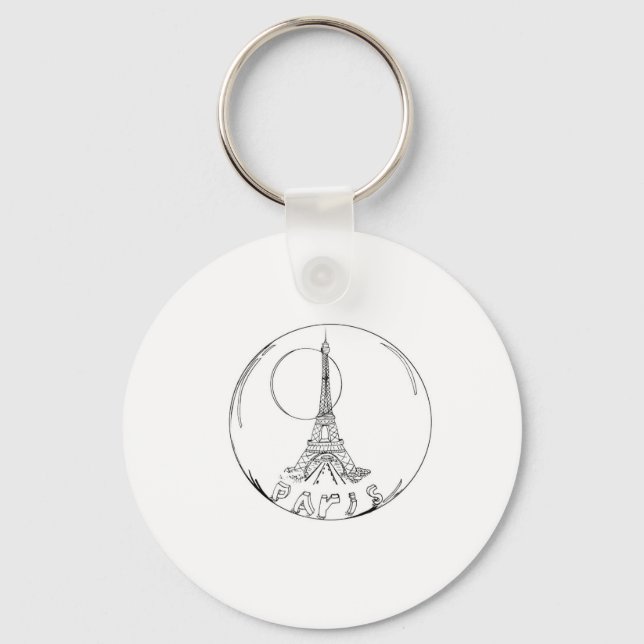 paris in a glass ball key ring (Front)