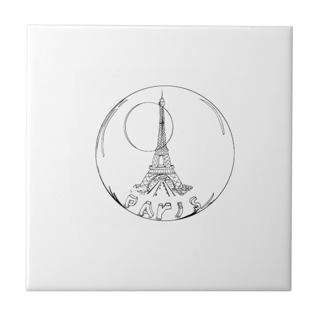 paris in a glass ball tile (Front)