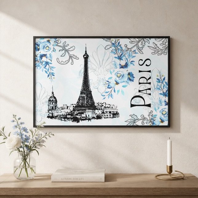 Paris in Blue Canvas Print (Creator Uploaded)