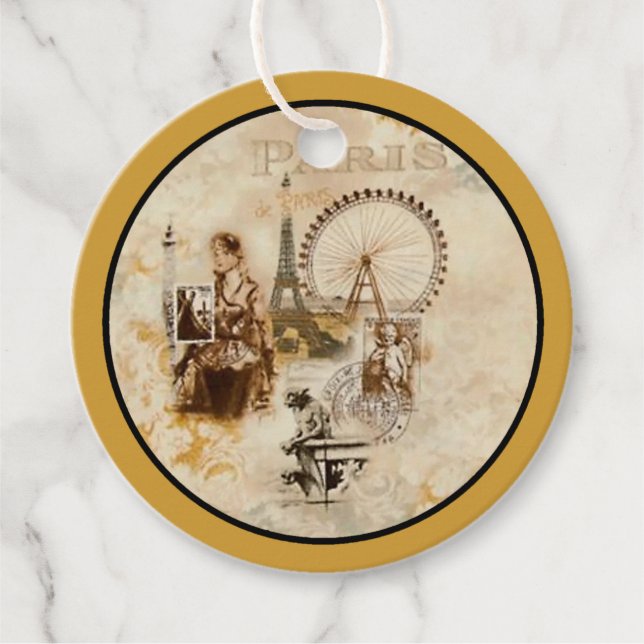 Paris in Brun Favour Tags (Front)