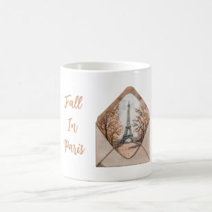 Paris in Fall Eiffel Tower Envelope Coffee Mug