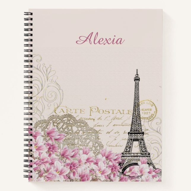Paris in flowers | your name notebook (Front)