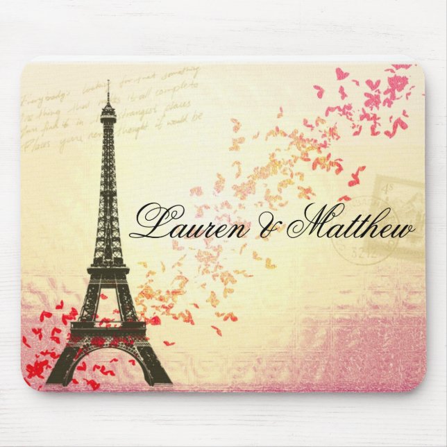 Paris in Love - Eiffel Tower Mouse Mat (Front)