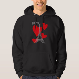 Paris In Love Eiffel Tower with Heart France Souve Hoodie
