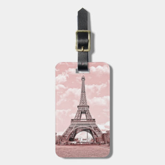 Paris in Pink Eiffel Tower Luggage Tag
