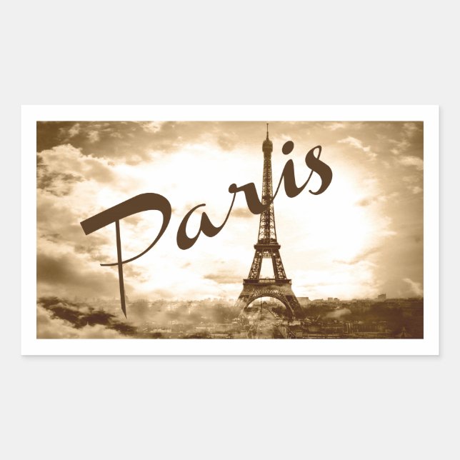 Paris in Sepia Rectangular Sticker (Front)
