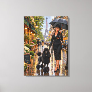Paris In Spring Standard Poodle Canvas Print