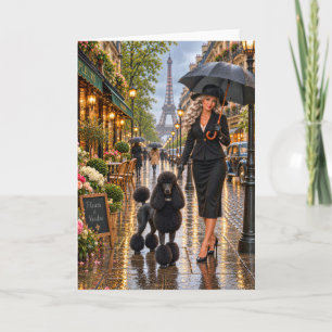 Paris In Spring Standard Poodle Card