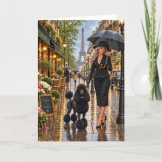 Paris In Spring Standard Poodle Card