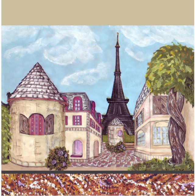 Paris Inspired Cityscape Eiffel Tower Ornament Photo Sculpture Decoration (Front)