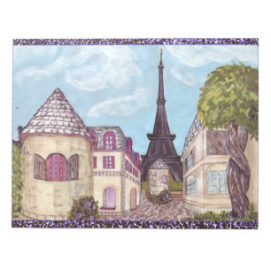 Paris Inspired Cityscape With Eiffel Tower Notepa Notepad