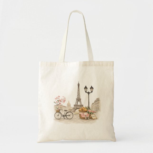 Paris Inspired French Tote Bag (Front)