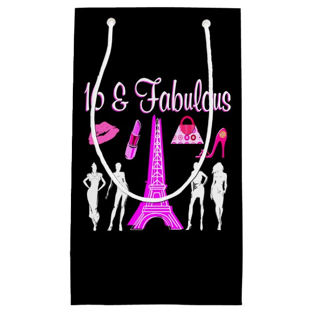 PARIS INSPIRED SWEET 16TH BIRTHDAY DESIGN SMALL GIFT BAG (Front)