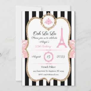 Paris Invitation, Custom, Birthday, Bridal, Baby Invitation