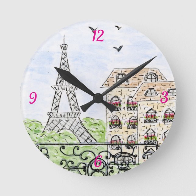 Paris is a Good Idea Wall Clock (Front)