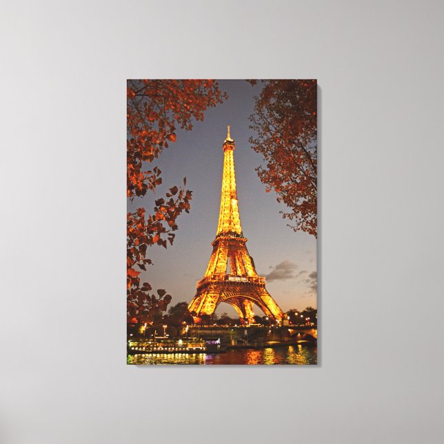Paris is Always a Good Idea for a Nighttime Stroll Canvas Print (Front)