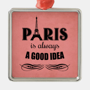 Paris is always a good idea metal tree decoration