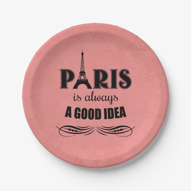 Paris is always a good idea paper plate (Front)