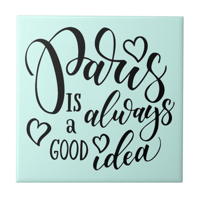 Paris Is Always A Good Idea Script Tile (Front)