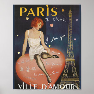 Paris je t' aime, old poster. poster