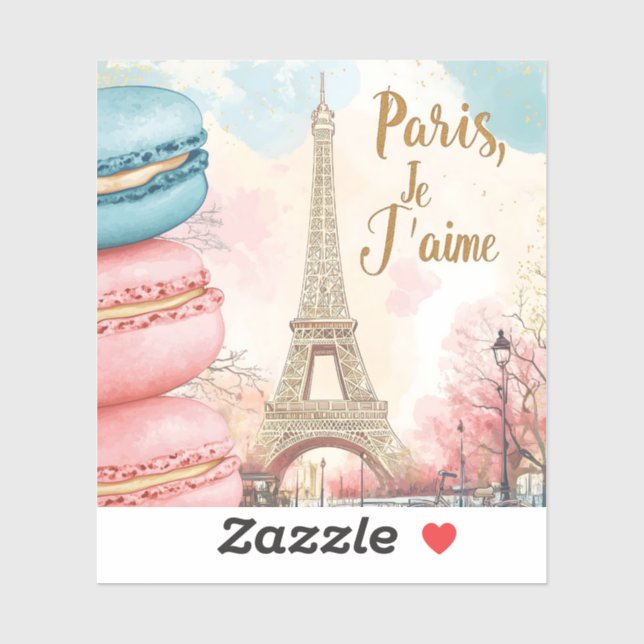  Paris, Je T'aime - Eiffel Tower with Macarons  (Sheet)