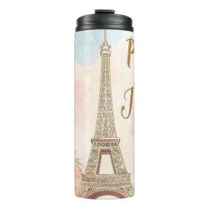  Paris, Je T'aime - Eiffel Tower with Macarons  Thermal Tumbler