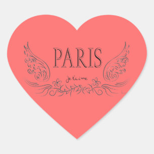 PARIS Je t'aime ( i love you) Heart Sticker