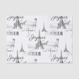 Paris Joyeux Noel Christmas B&W Tissue Paper