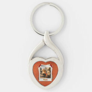 Paris Kek and Ina - Aged Cork Gift Idea Key Ring