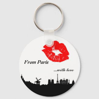 Paris Key Chain, with love Ring