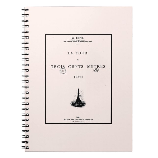 Paris La Tour Eiffel Eiffelturm Eiffel tower Notiz Notebook (Front)