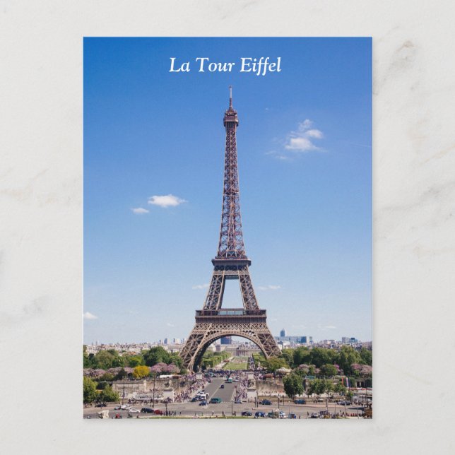 Paris La Tour Eiffel on clear blue sky photograph Postcard (Front)