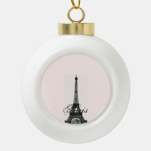 Paris - La Tour Eiffel pastel Eiffel Tower Ceramic Ball Christmas Ornament