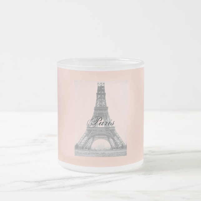 Paris - La Tour Eiffel pastel Eiffel Tower Frosted Glass Coffee Mug (Center)