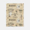 Paris Label Collage French Postcard Fleece Blanket
