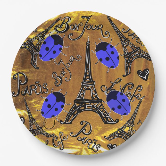 PARIS LADYBUGS PAPER PLATE (Front)