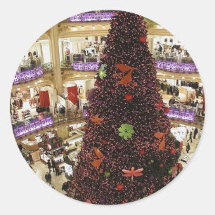 Paris Lafayette Christmas Tree Classic Round Sticker